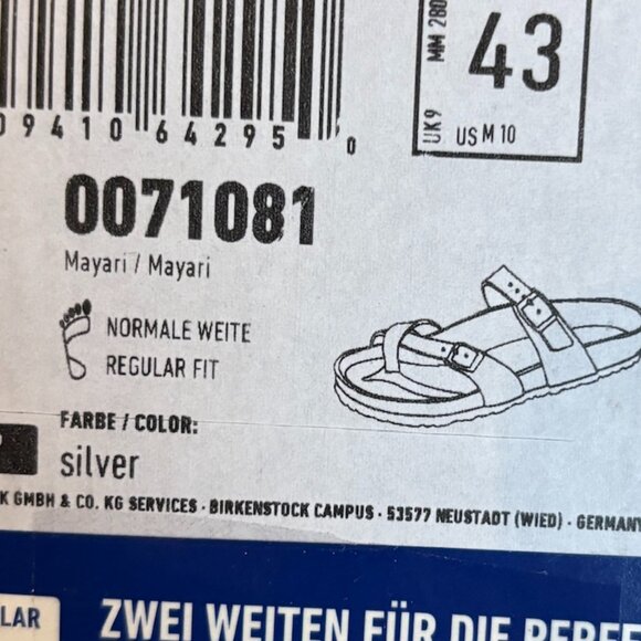 BIRKENSTOCK Mayari Sandals Women's Size 43 EU (US 12 to 12.5) Silver - Picture 10 of 13